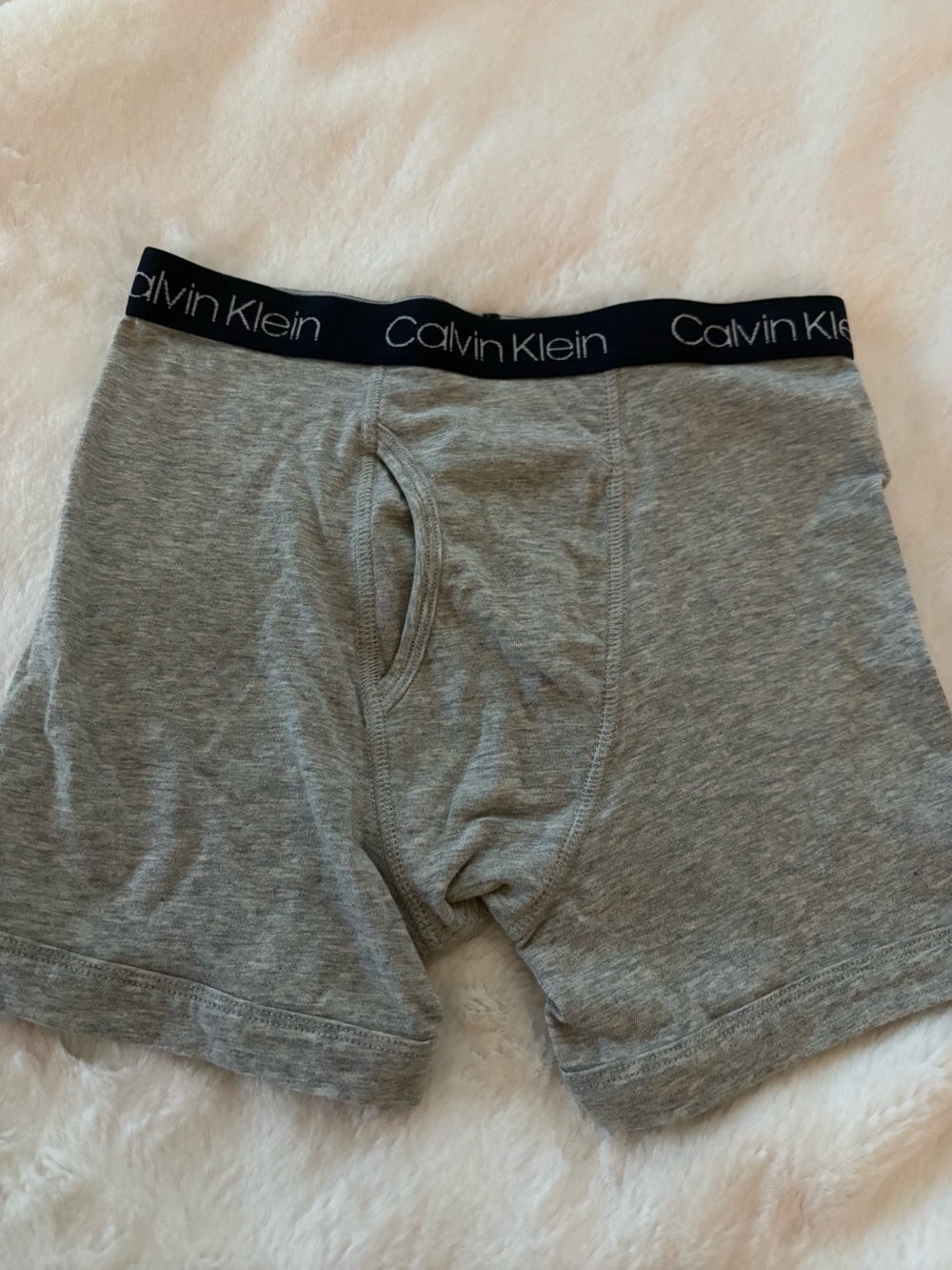 Kids Calvin Klein Gray Boxer Briefs with Black Waistband Medium NWOT